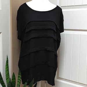 Reitmans petite black short sleeves blouse top shirt short sleeve plus s…